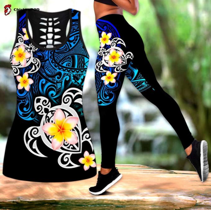 Polynesian Tattoo Turtle Deep Sea Legging &Amp;Amp; Tank Top