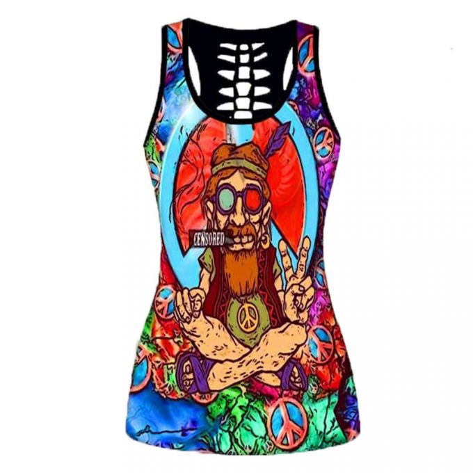 Premium Hippie 3D Over Printed Legging &Amp; Tank Top