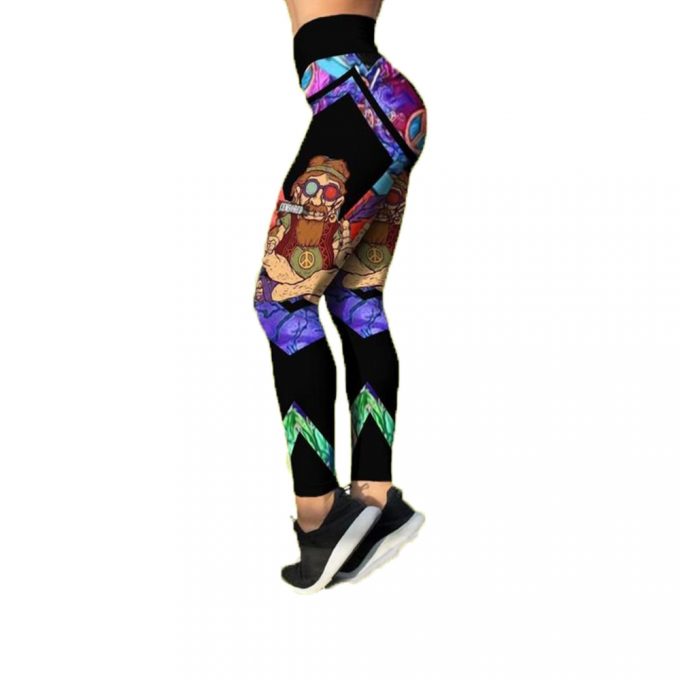 Premium Hippie 3D Over Printed Legging &Amp; Tank Top