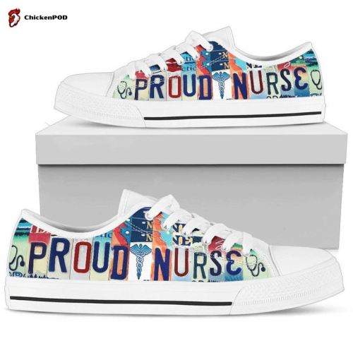 Proud Nurse Low Top Shoes Gift for Men Women