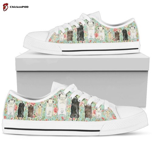 Red & White Women’s Low Top Shoes