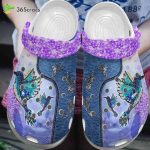 Purple Garden With Hummingbird Shoe Luxury Bird In Spring Trees And Flowers Will Start Blossoming Unisex Clogs Clog Shoes