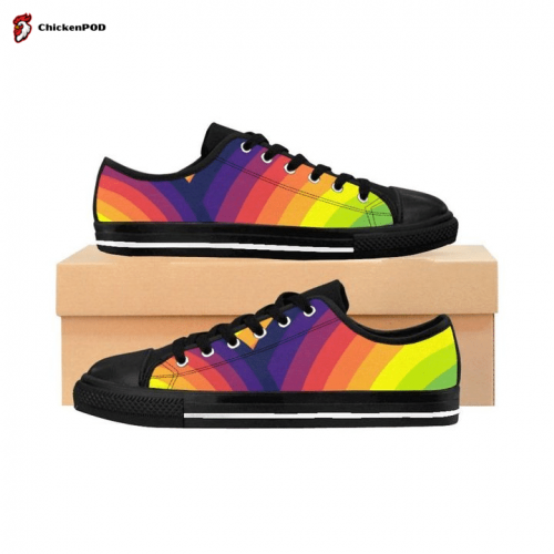 Rainbow Burst LGBT Pride Low Top Shoes Gift for Men Women