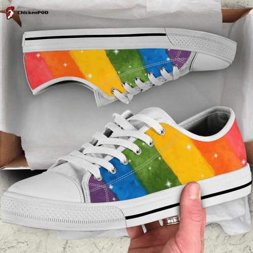 Rainbow Glittery LGBT Pride Low Top Shoes Gift for Men Women