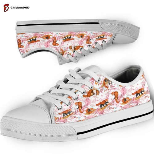 Red Panda Pattern Low Top Shoes Gift for Men Women