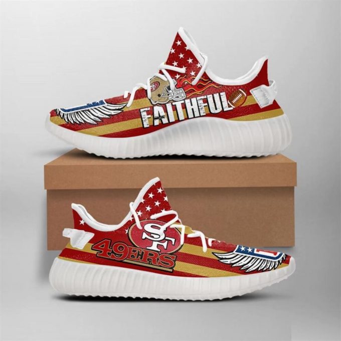 San Francisco 49Ers Nfl Wings Yeezy Sneaker For Fans