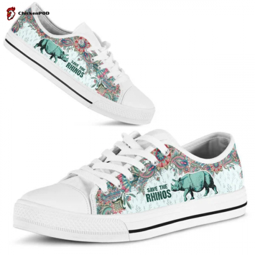 Save The Rhinos Low Top Shoes Gift for Men Women Sneaker