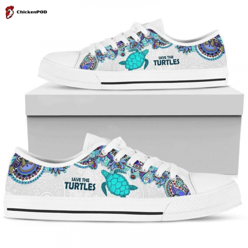 Save Turtle Low Top Shoes Gift for Men Women Sneaker