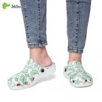 Sea Shells, Pastel Green, Retro Geo 1970 Groovy Hippie Cool Natural World Nature Sea Life Fishes Shells Unisex Clogs Clog Shoes