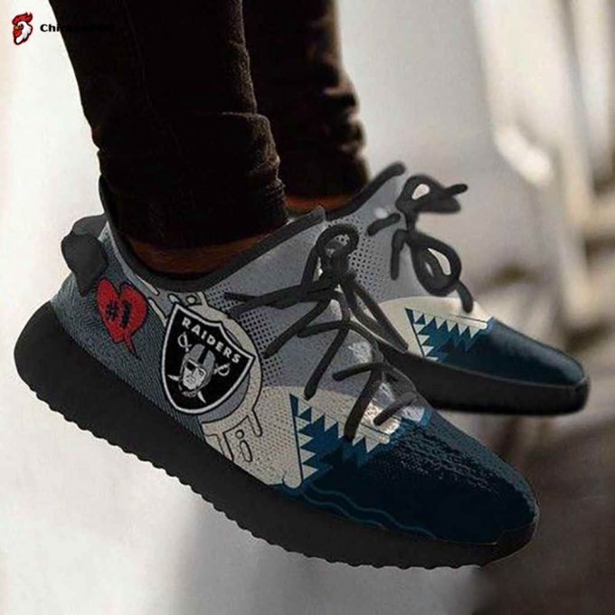 Shark Oakland Raiders Nfl Yeezy Sneaker For Men Women Fans