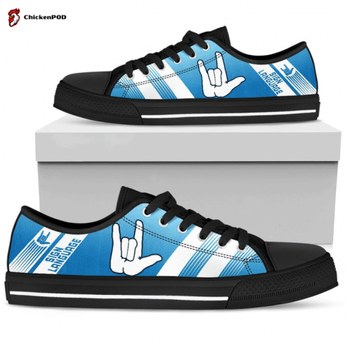 Sign Language Striped 2 Low Top Shoes Gift for Men Women