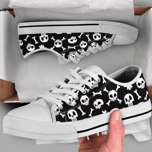 Skull & Bones Low Top Shoes Gift for Men Women