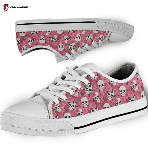 Skull Pattern Low Top Shoes Gift for Men Women