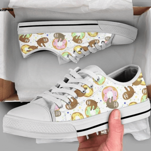 Sloth Donuts Low Top Shoes Gift for Men Women