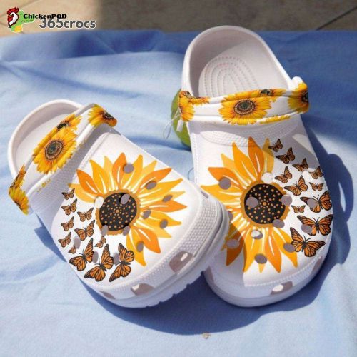 Sunflower Butterfly White Hippie Flower Be Kind Positive Unisex Clogs Clog Shoes