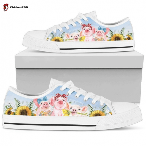 Sunflower Pig Low Top Shoes Gift for Men Women Sneaker