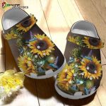 Sunflower With Hummingbird Shoe Hummingbird Flower The Love Song Of Spring Unisex Clogs Clog Shoes