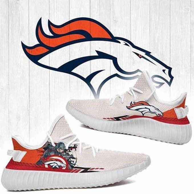 Superheroes Captain America Denver Broncos Nfl Yeezy Sneaker For Fans