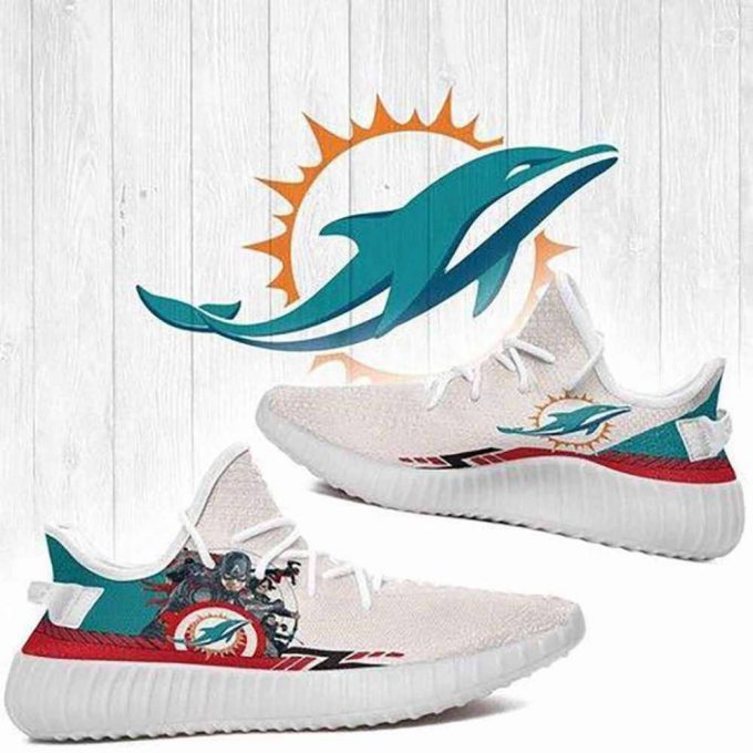 Superheroes Captain America Miami Dolphins Nfl Yeezy Sneaker For Fans