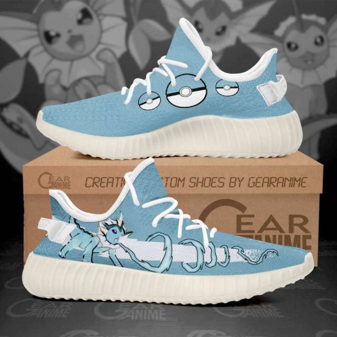 Vaporeon Shoes Pokemon Custom Anime Yeezy Sneaker For Men Women Fans