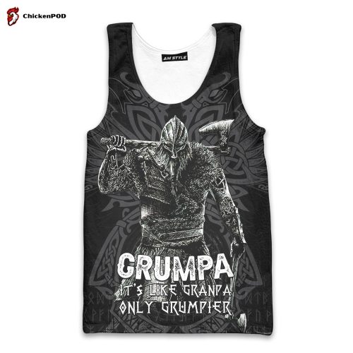 Viking Nordic Warior Grumpa Like A Regular Father’s Day Gift For Grandpa Customized All Over Print Tank Top