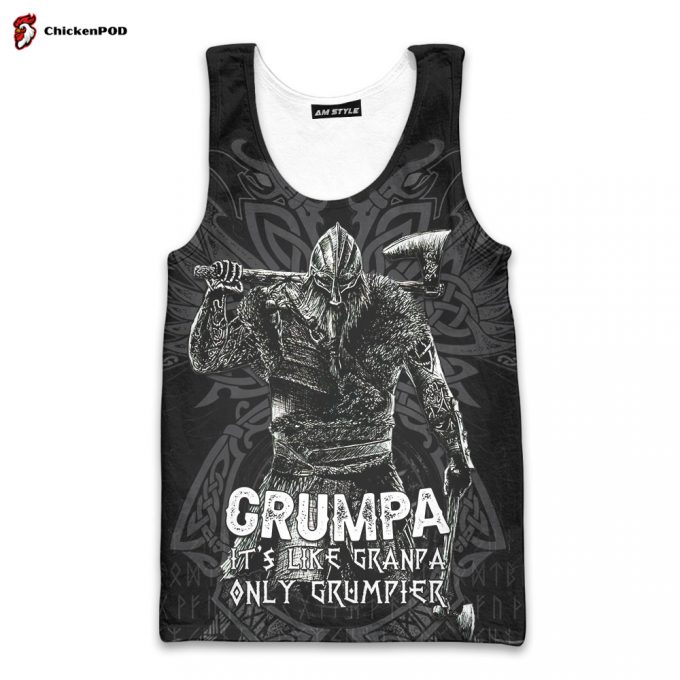 Viking Nordic Warior Grumpa Like A Regular Father’S Day Gift For Grandpa Customized All Over Print Tank Top