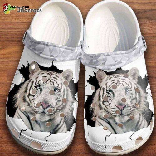 White Tiger Crack Walls International Tiger Day Gift Unisex Clogs Clog Shoes