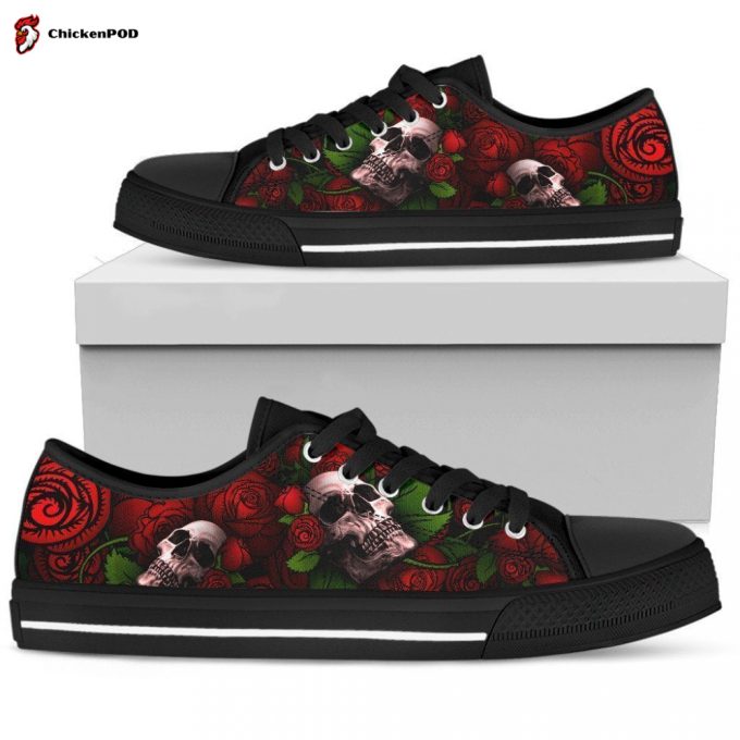 Women’S Low Top Skull Shoe Red