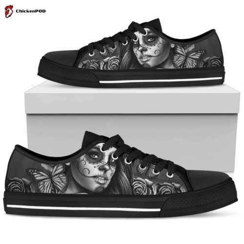 Women’s Low Tops Calavera Gray (Black Soles)