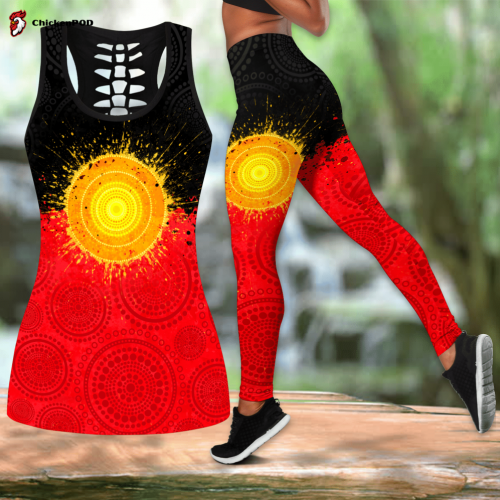 Aboriginal Flag Indigenous Sun Painting Art Combo Legging Tank