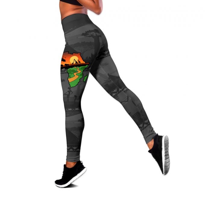 Africa Mom Legging &Amp; Tank Top For Women Sport Gifts