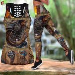 African Girl Legging & Tank top For Women Sport Gifts