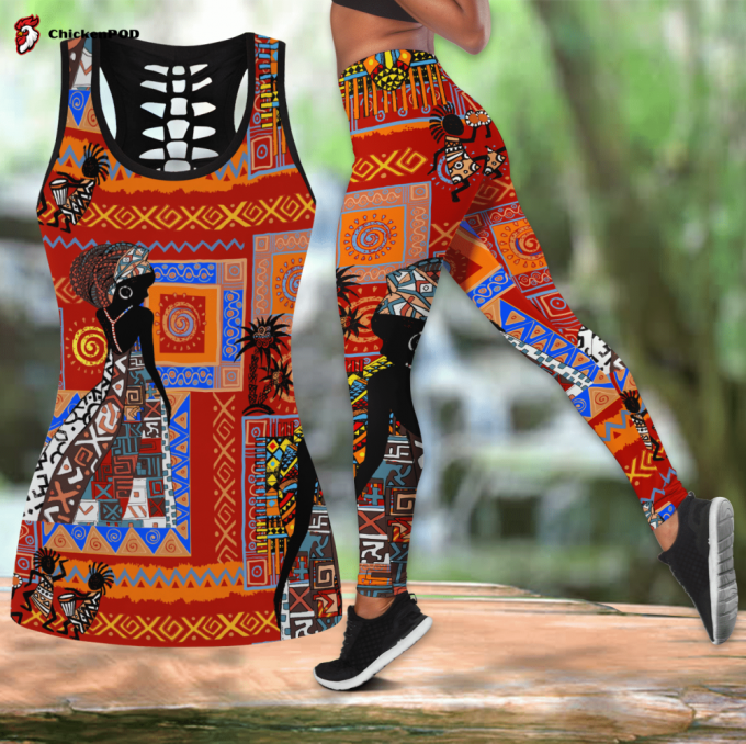 African Print Pattern And Black Girl Legging &Amp;Amp; Tank Top For Women Sport Gifts Ml