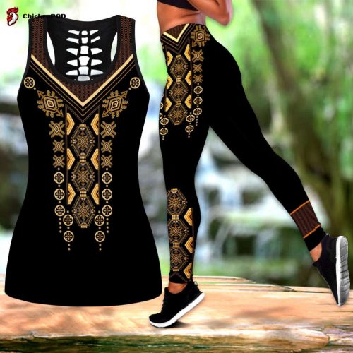 African Traditional Pattern 3D Over Printed Legging & Tank top For Women Sport Gifts ML