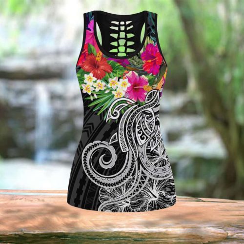 Amazing Hibiscus And Frangipani Legging & Tank top For Women Sport Gifts ML