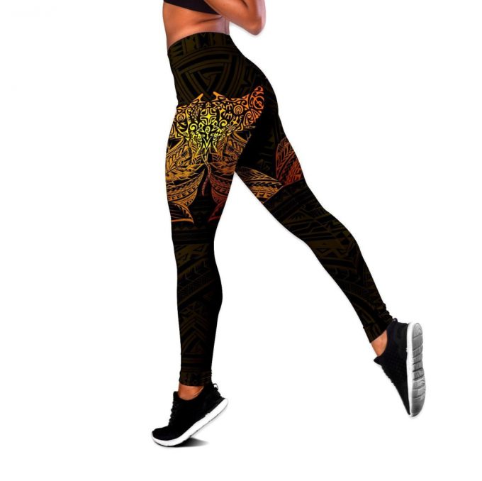 Amazing Polynesian Ray Tattoo Legging &Amp; Tank Top For Women Sport Gifts-Ml