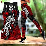 Amazing Polynesian Wolf Tattoo Legging & Tank top For Women Sport Gifts-ML