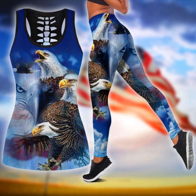 American 3D All Over Printed Legging + Hollow Tank