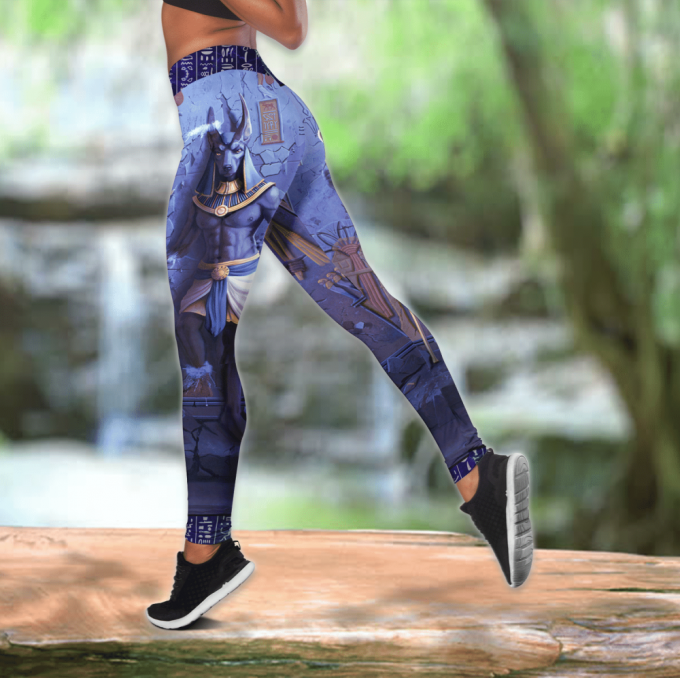 Anubis God Blue Ancient Egypt Combo Legging Tank