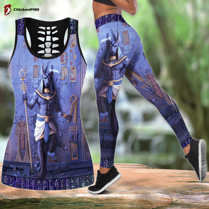 Anubis God Blue Ancient Egypt Combo Legging Tank