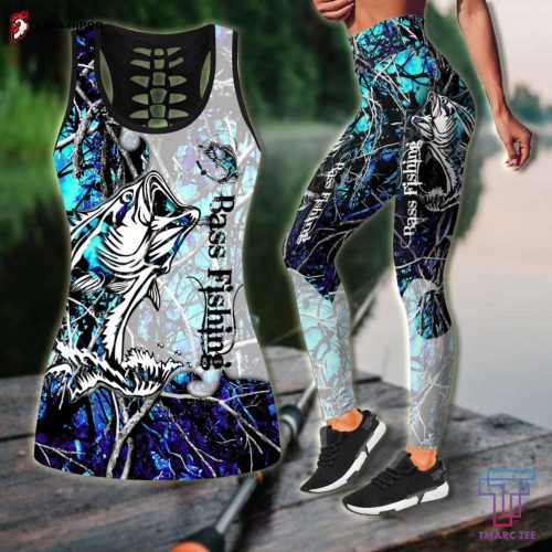 Bass Fishing – Water Camo Combo Legging + Tank fishing outfit For Women Sport Gifts