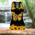 Beautiful Butterfly Faith Combo Legging + Tank Top Mockup leggings+Hollow out Tank Top