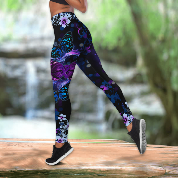 Beautiful Butterfly – Purple Ribbon Combo Tank + Legging