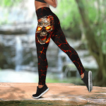 Beebuble Fire Skull Combo Hollow Tank Top And Legging Outfit MH