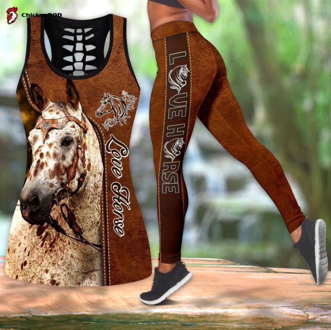 Beebuble Horse Appaloosa Love Horse Combo Hollow Tanktop Legging