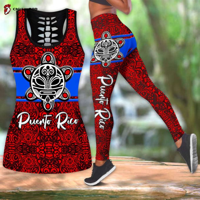 Beebuble Personalized Puerto Rico Taino Sun Tribal Combo Legging Tanktop