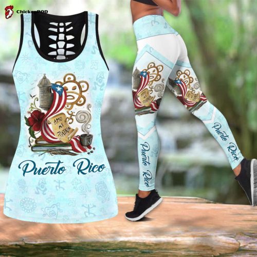 Beebuble Puerto Rico Combo Tank top For Women Sport Gifts and Legging