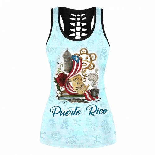 Beebuble Puerto Rico Combo Tank top For Women Sport Gifts and Legging