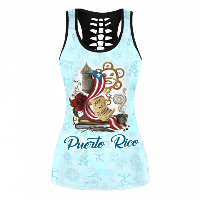 Beebuble Puerto Rico Combo Tank Top For Women Sport Gifts And Legging