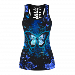 Blue Butterfly Combo Legging + Tanktop